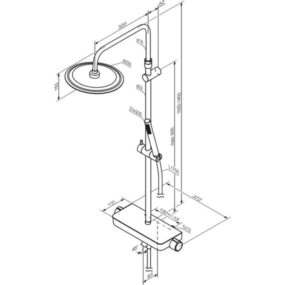 Душевая стойка Damixa Scandinavian Pure 936730300, черный - фото 7