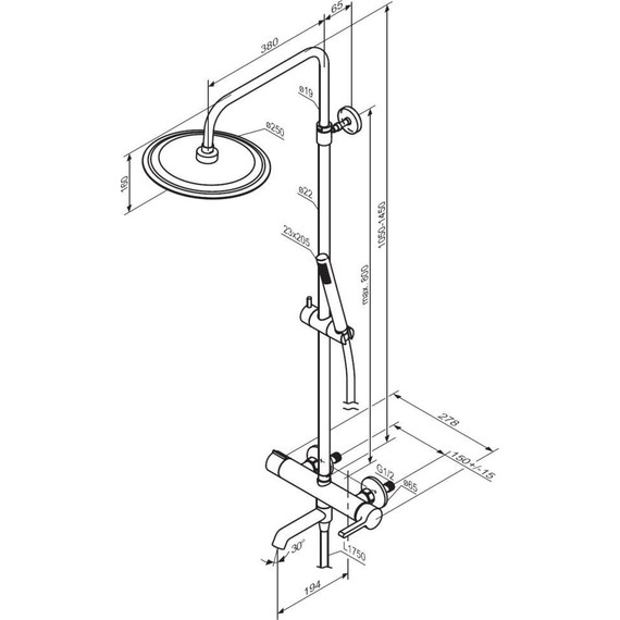 Душевая стойка Damixa Scandinavian Pure 936740000 - фото 7