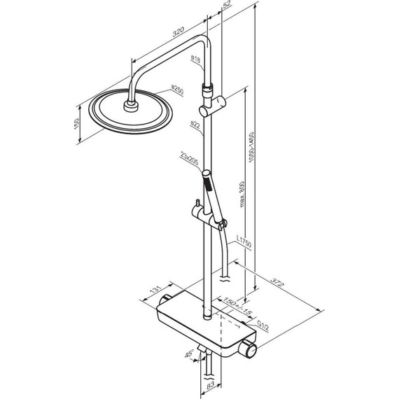 Душевая стойка с термостатом Damixa Scandinavian Pure 936760300, черный - фото 7