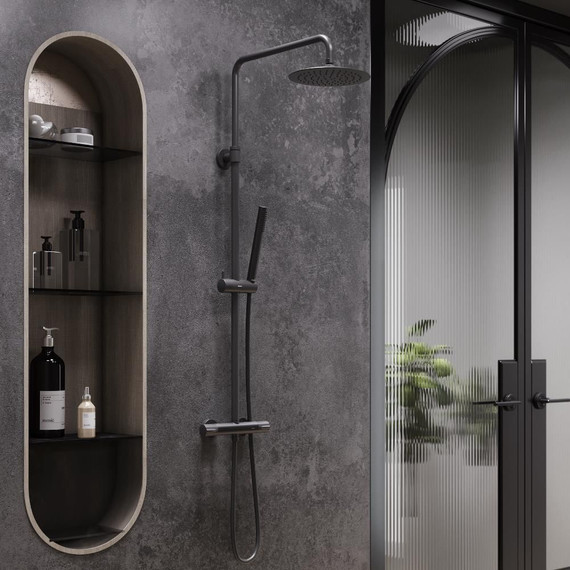 Душевая стойка с термостатом Damixa Scandinavian Pure 936800300, черный - фото 2