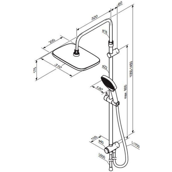 Душевая стойка Damixa Merkur 940000000 - фото 7