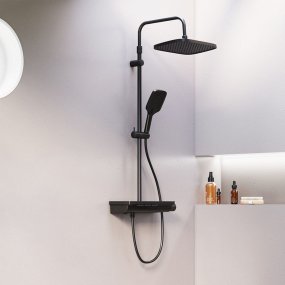 Душевая стойка с термостатом Damixa Gala 953760300, черный - фото 2