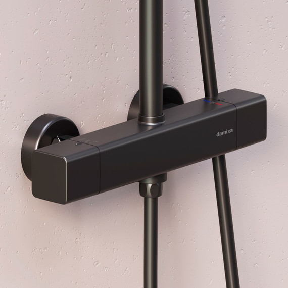 Душевая стойка с термостатом Damixa Gala 953800300, черный - фото 4