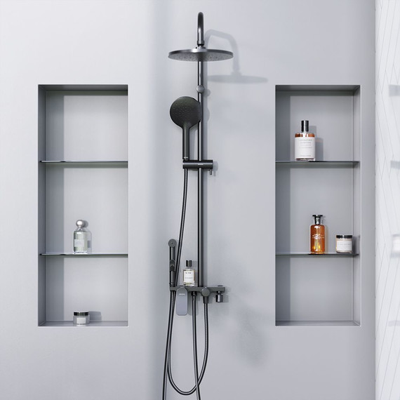 Душевая стойка Damixa Jupiter 977770300 с гигиеническим душем, черный - фото 3