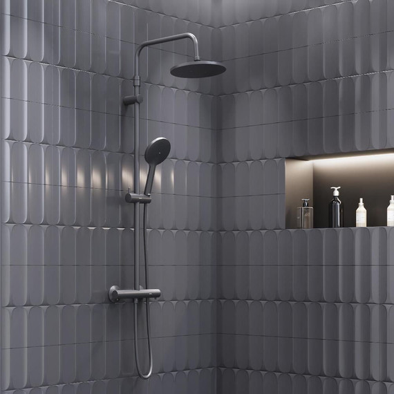 Душевая стойка с термостатом Damixa Jupiter 977800300, черный - фото 2