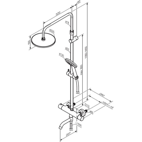 Душевая стойка c термостатом Damixa Jupiter 977810000 - фото 7