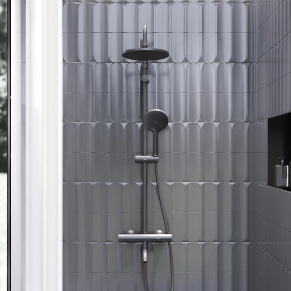 Душевая стойка c термостатом Damixa Jupiter 977810300, черный - фото 3