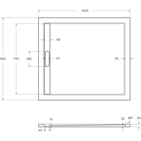 Мраморный поддон Cezares TRAY-AS-AH-100/90-30-W 100х90 см - фото 4