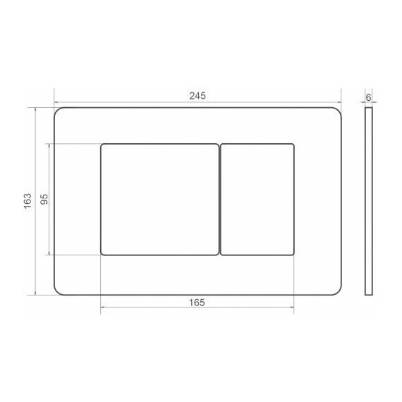 Кнопка смыва Sole S0423 Chrome metal - фото 2