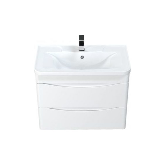 Тумба подвесная с раковиной Mirsant Bravo 80 см (раковина adel 80) белый - фото 3