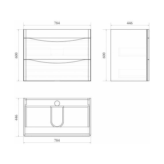 Тумба подвесная с раковиной Mirsant Bravo 80 см (раковина adel 80) белый - фото 4