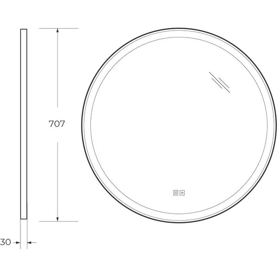Зеркало Cezares Cadro Led 70 см CZR-SPC-CADRO-700-LED-TCH-WARM - фото 12