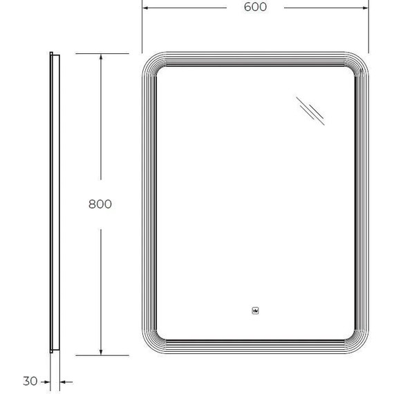 Зеркало Cezares Duet Led 60 см CZR-SPC-DUET-600-800-LED-TCH - фото 10