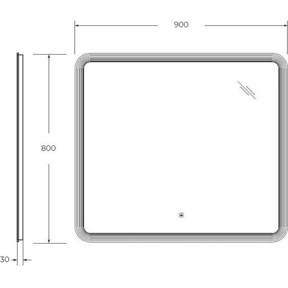Зеркало Cezares Duet Led 90 см CZR-SPC-DUET-900-800-LED-TCH - фото 11