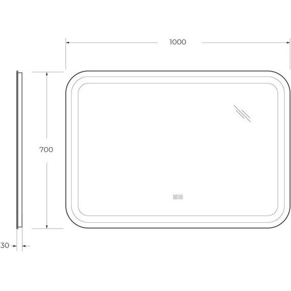 Зеркало Cezares Stylus Led 100 см CZR-SPC-STYLUS-1000-700-TCH-WARM - фото 10