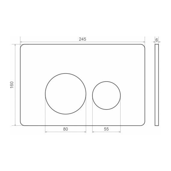 Кнопка смыва Sole S0523 Chrome metal - фото 2