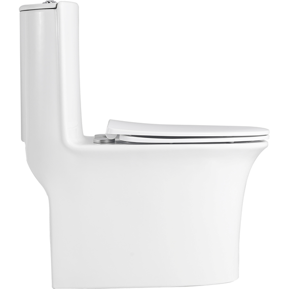 Унитаз-моноблок безободковый Sole Frime с тонкой крышкой микролифт - фото, картинка 2 Унитаз-моноблок безободковый Sole Frime с тонкой крышкой микролифт - фото 2