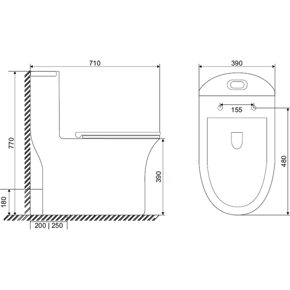 Унитаз-моноблок безободковый Sole Frime с тонкой крышкой микролифт - фото, картинка 5 Унитаз-моноблок безободковый Sole Frime с тонкой крышкой микролифт - фото 5