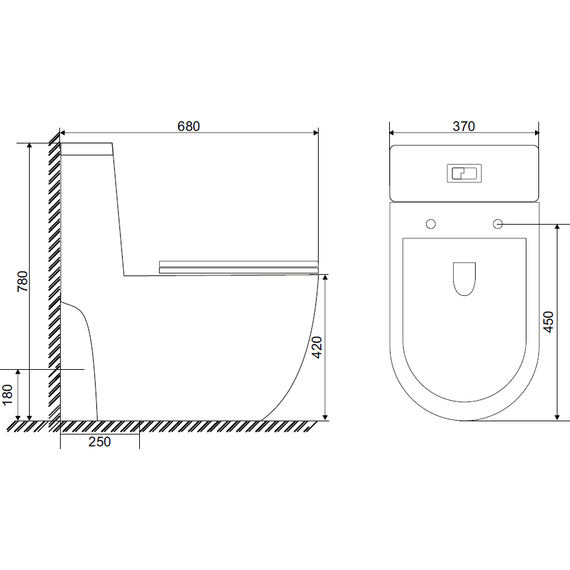 Унитаз-моноблок Sole Twin с тонкой крышкой микролифт - фото, картинка 5 Унитаз-моноблок Sole Twin с тонкой крышкой микролифт - фото 5