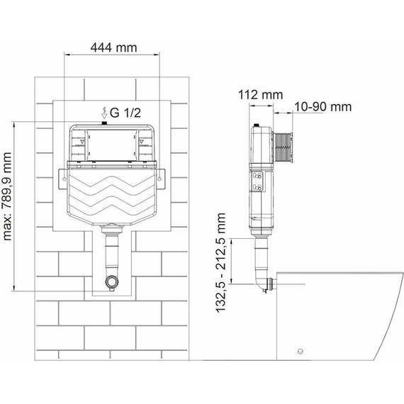 Смывной бачок скрытого монтажа WasserKraft Aller 10TLT.031.ME.MG01 - фото 2