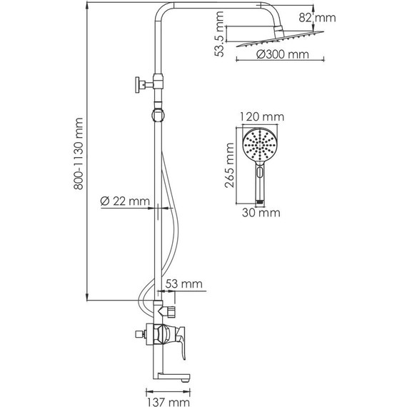 Душевая стойка WasserKraft A166.116.127.087.CH - фото 3