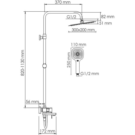 Душевая стойка WasserKraft A177.069.065.087.CH - фото 3