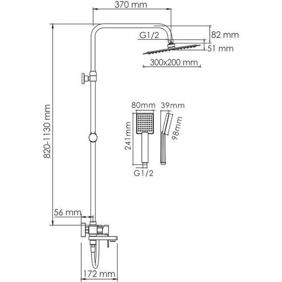 Душевая стойка WasserKraft A177.069.141.087.CH - фото 3