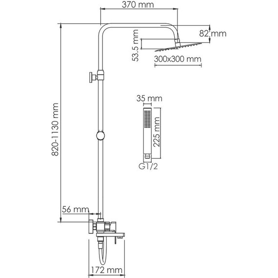 Душевая стойка WasserKraft A177.118.103.087.CH - фото 3