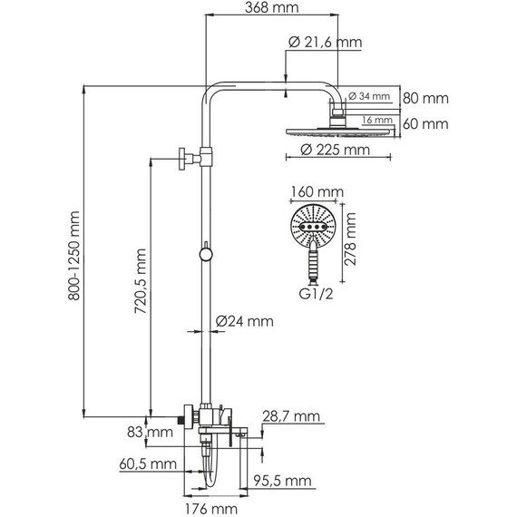 Душевая стойка WasserKraft A185.067.059.WM, белый - фото 3