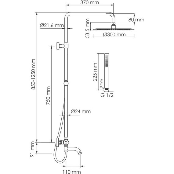 Душевая стойка с термостатом WasserKraft A188.116.137.087.CH Thermo - фото 3