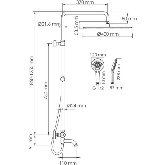 Душевая стойка с термостатом WasserKraft A188.117.101.087.CH Thermo - фото 3