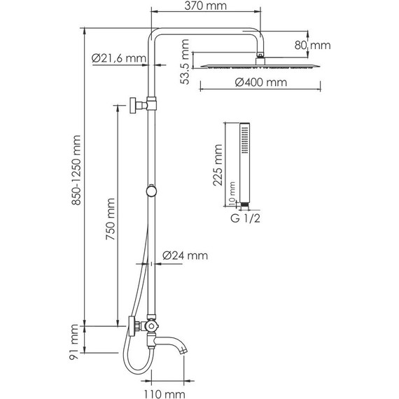 Душевая стойка с термостатом WasserKraft A188.117.137.087.CH Thermo - фото 3