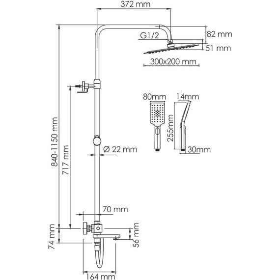 Душевая стойка с термостатом WasserKraft A199.069.126.087.CH Thermo - фото 3
