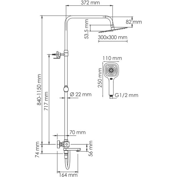 Душевая стойка с термостатом WasserKraft A199.118.065.087.CH Thermo - фото 3