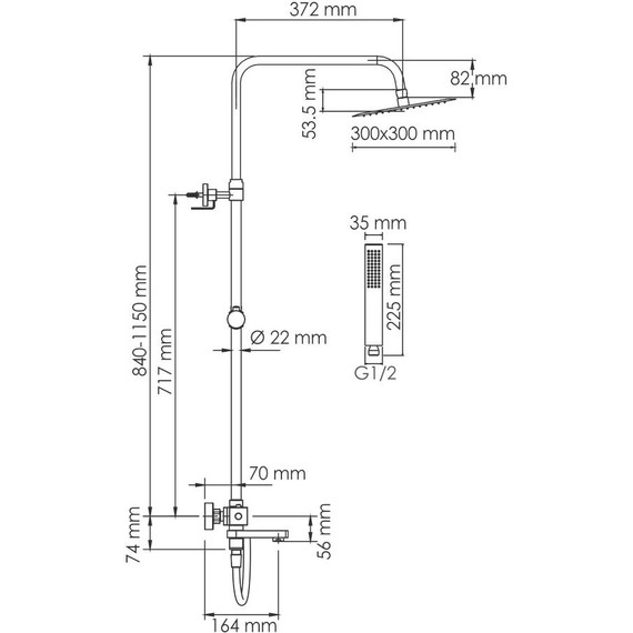 Душевая стойка с термостатом WasserKraft A199.118.103.087.CH Thermo - фото 3