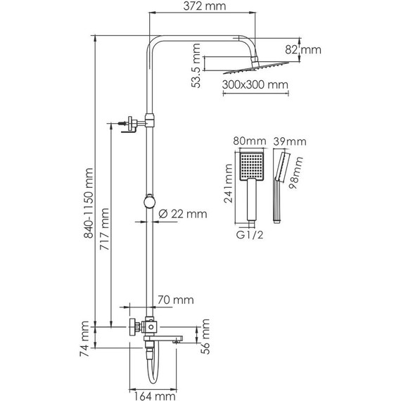Душевая стойка с термостатом WasserKraft A199.118.141.087.CH Thermo - фото 3