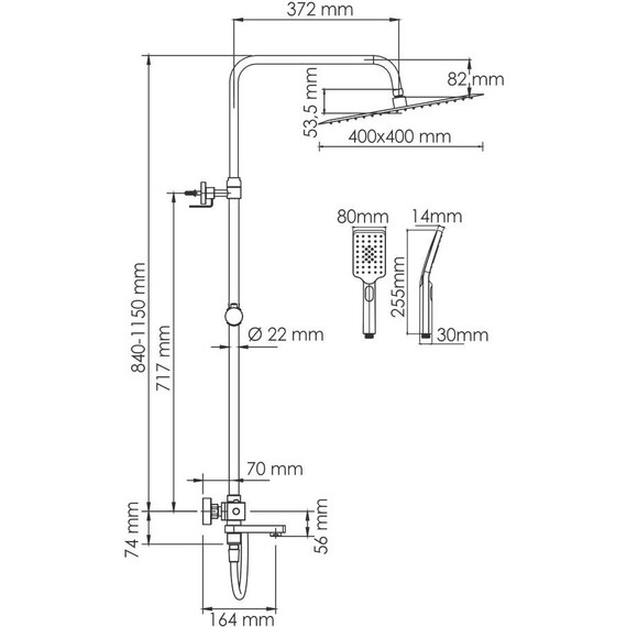 Душевая стойка с термостатом WasserKraft A199.119.126.087.CH Thermo - фото 3