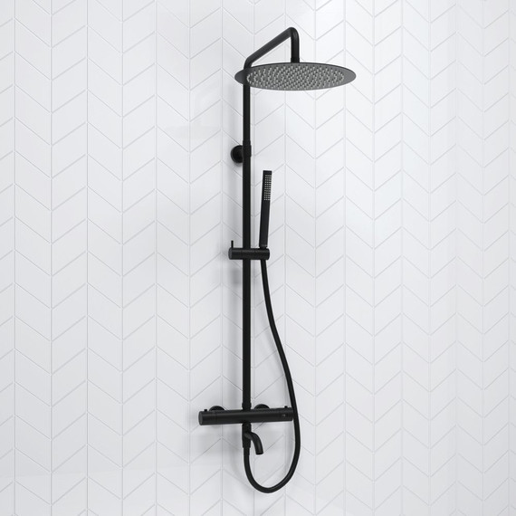 Душевая стойка с термостатом WasserKraft A288.160.217.BM Thermo, черный - фото 2