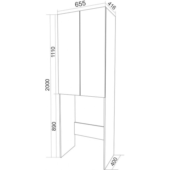 Пенал напольный Loranto Стиль 65 см CS00082331, белый - фото 3