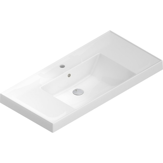 Тумба подвесная с раковиной Kerama Marazzi Modula 100 см MO.100.1+1\AR, арабика/белый - фото 2