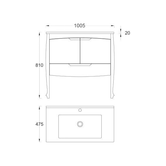 Тумба напольная с раковиной Pestan Lord 100 см LRD1000T-DR (раковина Dreja 100) белый - фото 6