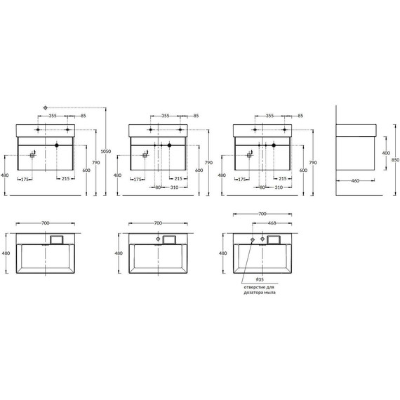 Тумба подвесная с раковиной Kerama Marazzi Logica 70 см LO.70.2\ST, стальной серый - фото, картинка 5 Тумба подвесная с раковиной Kerama Marazzi Logica 70 см LO.70.2\ST, стальной серый - фото 5