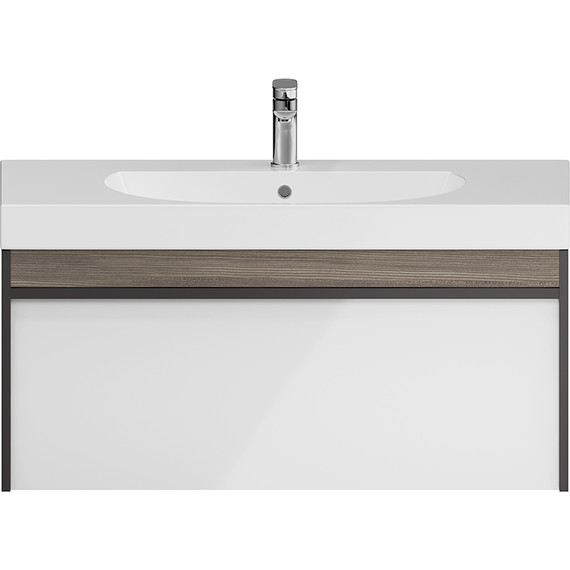 Тумба подвесная с раковиной Kerama Marazzi Modula 100 см MO.100.1+1\AR, арабика/белый - фото 