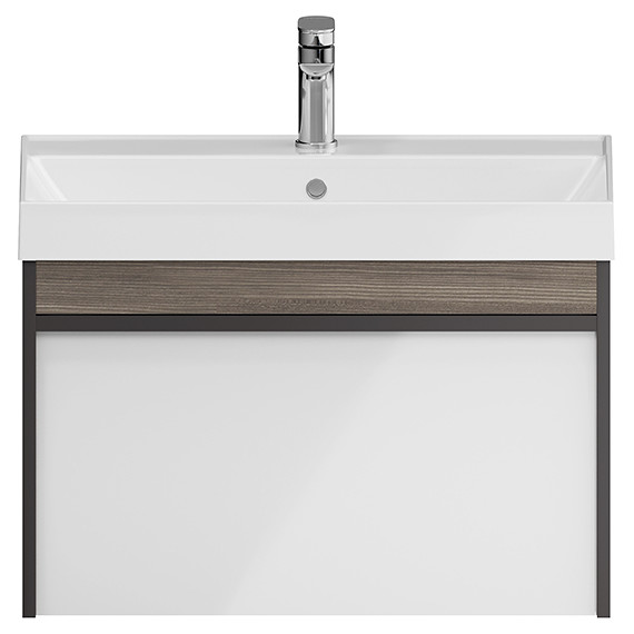 Тумба подвесная с раковиной Kerama Marazzi Modula 70 см MO.70.1+1\AR, арабика/белый - фото 