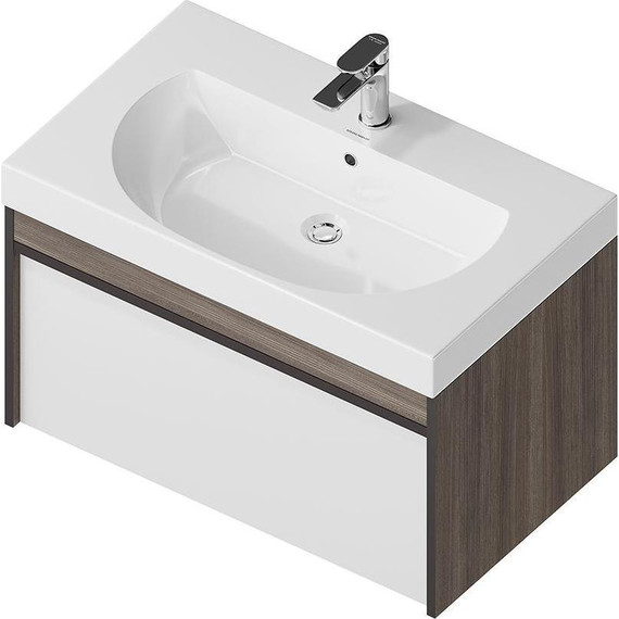 Тумба подвесная с раковиной Kerama Marazzi Modula 80 см MO.80.1+1\AR, арабика/белый - фото, картинка 2 Тумба подвесная с раковиной Kerama Marazzi Modula 80 см MO.80.1+1\AR, арабика/белый - фото 2