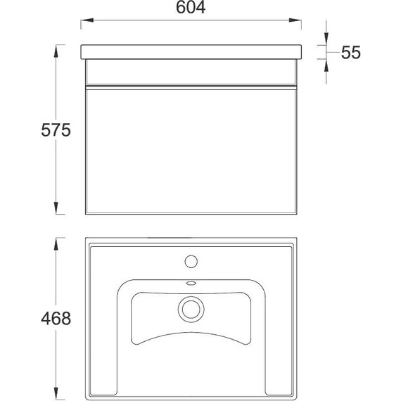 Тумба подвесная с раковиной Pestan Novel 60 см NVL600T-DR (раковина Dreja 60) белый - фото 7