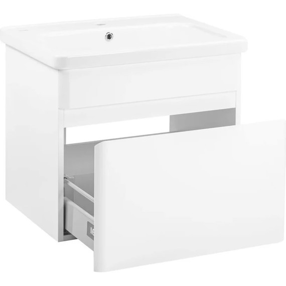 Тумба подвесная с раковиной Pestan Prestige 60 см PRS600T-CR (раковина Creavit 60) белый - фото 3