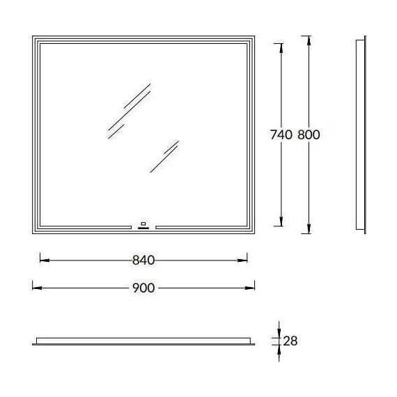 Зеркало Kerama Marazzi Mio 90 см MIO.mi.90\WHT - фото 2
