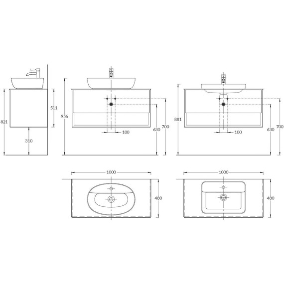 Тумба подвесная со столешницей Kerama Marazzi Plaza Modern 100 см PLB.M.100.1\OAK.O, дуб орегон - фото 6
