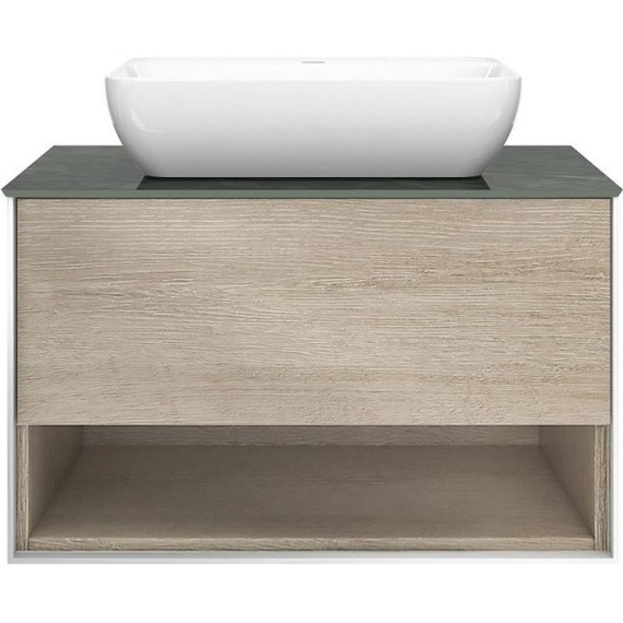 Тумба подвесная со столешницей Kerama Marazzi Plaza Modern 80 см PLB.M.80.1\OAK.O, дуб орегон - фото 